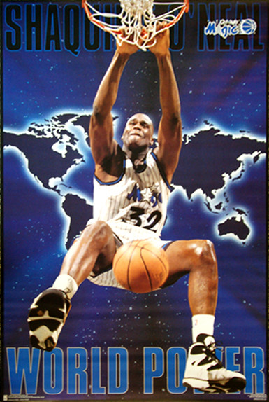 Rare SHAQ Shaquille O'Neal WORLD POWER Orlando Magic 1995 Costacos