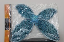 BLUE FAIRY WINGS Glittery Child Kids Bug Girls Butterfly Costume Halloween NEW
