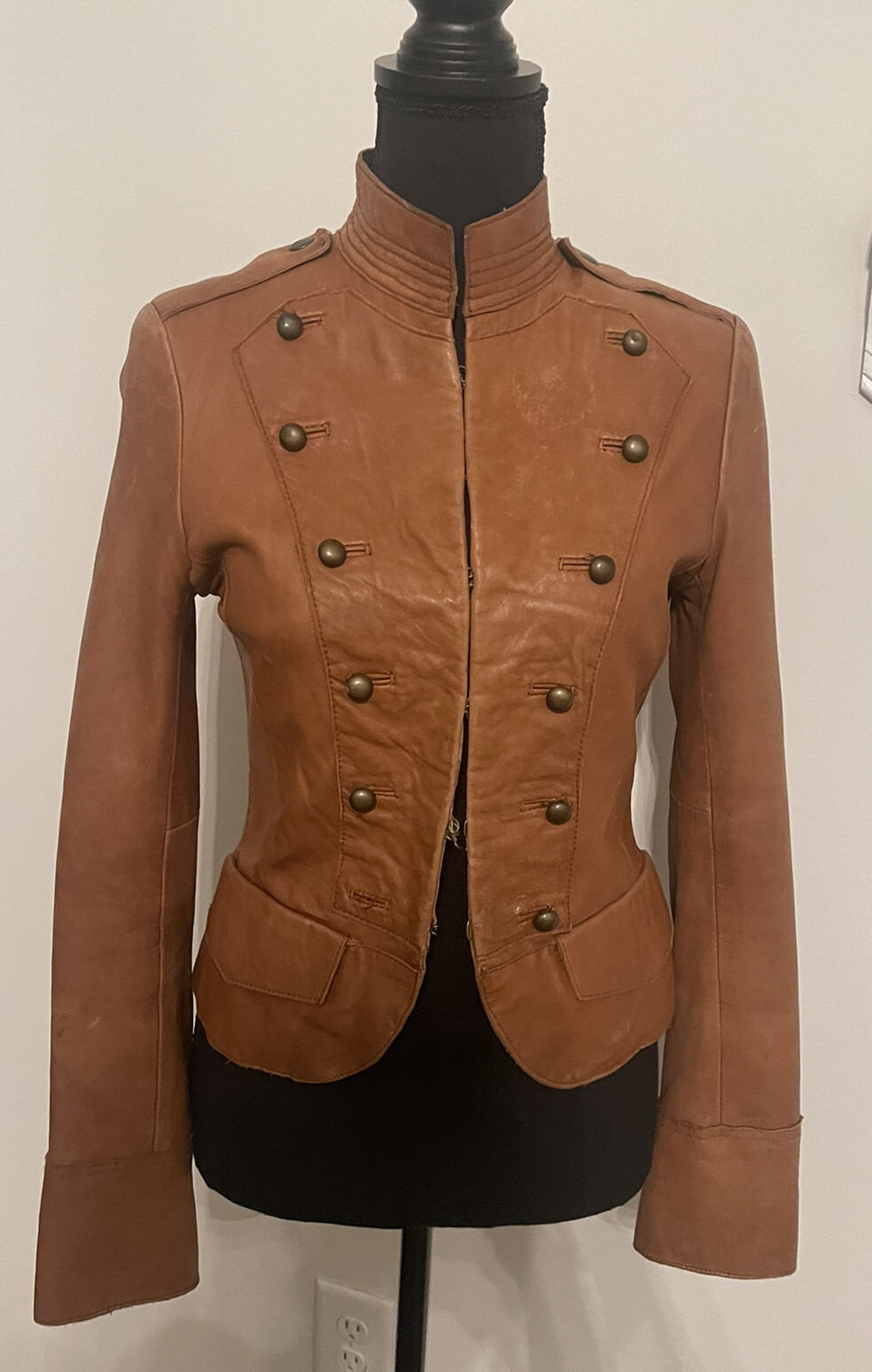 Topshelf womens military style leather jacket Gem