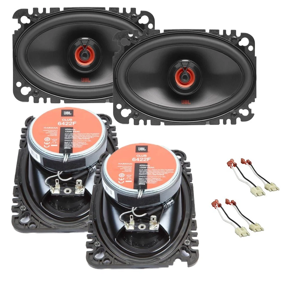 Altavoces JBL CLUB6422 4x6" + Kit de instalación de radio DIN doble para 1988-94 GM CK 1500 Foto 2 de 4