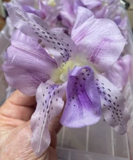 vintage millinery silk orchid flower 4-5" purple 1pc German Democratic Republic