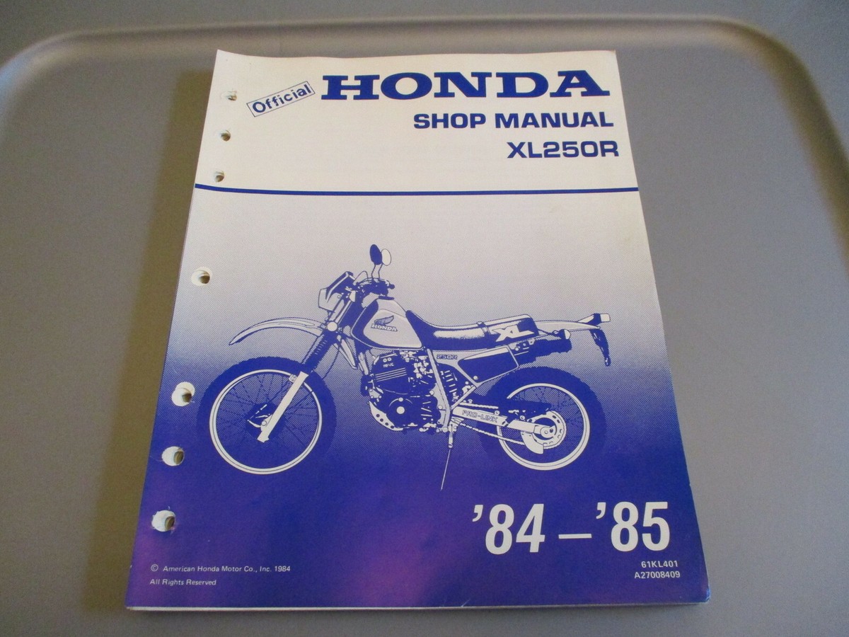Honda OEM Service Shop Manual 1984-1985 XL250 R XL250R 61KL401 | eBay