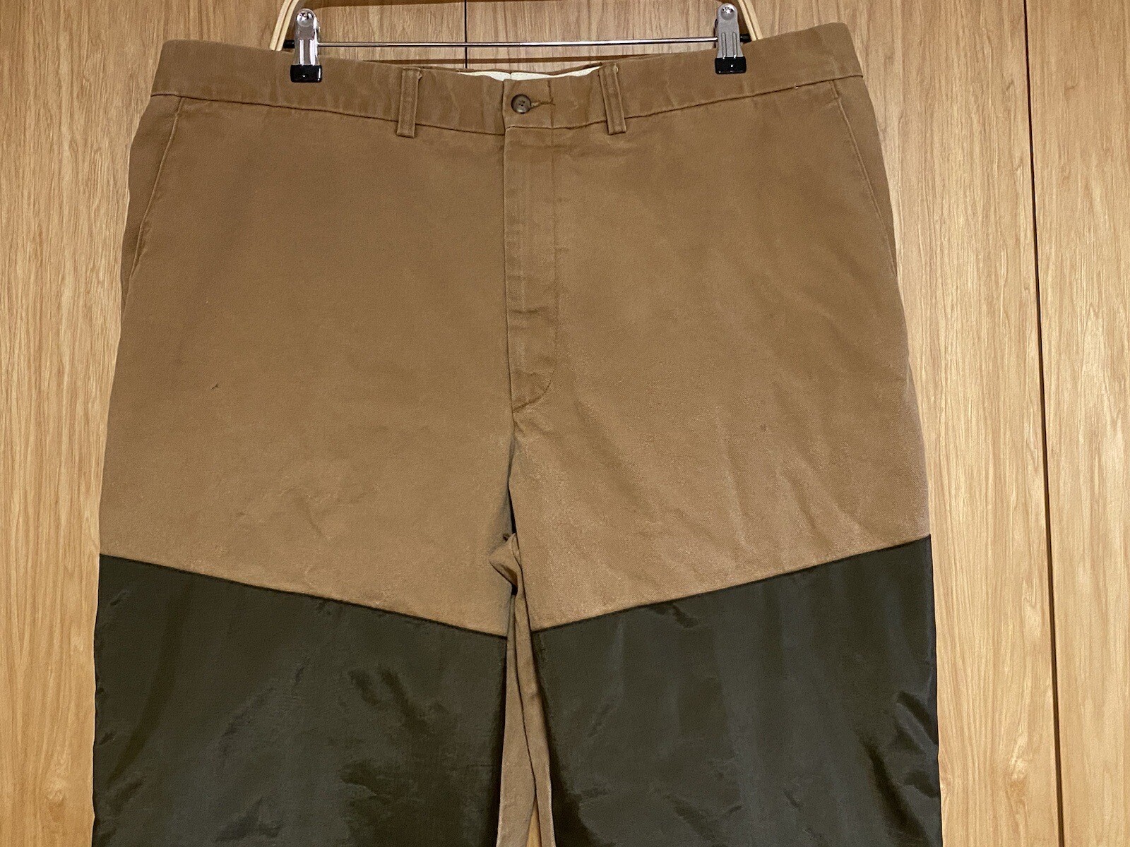 Cabelas Men's Tan w/Brown Cotton Hunting Pants w/Nylon Pant Legs Size