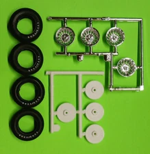 AMT 1965 Pontiac GTO 1/25 AMT Chrome Turbine Rim Wheel Pad Printed Goodyear Tire