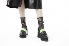   FAKUI  FLEI ASYMMETRY BALLET SHOES BLACK x NEONGREEN