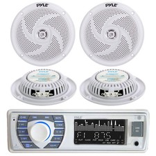 Pyle In-Dash Marine Boat AM/FM MP3  USB SD AUX iPod Input Receiver  4 Speakers