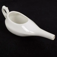 VINTAGE White Porcelain Pap Boat Infant Invalid Feeder
