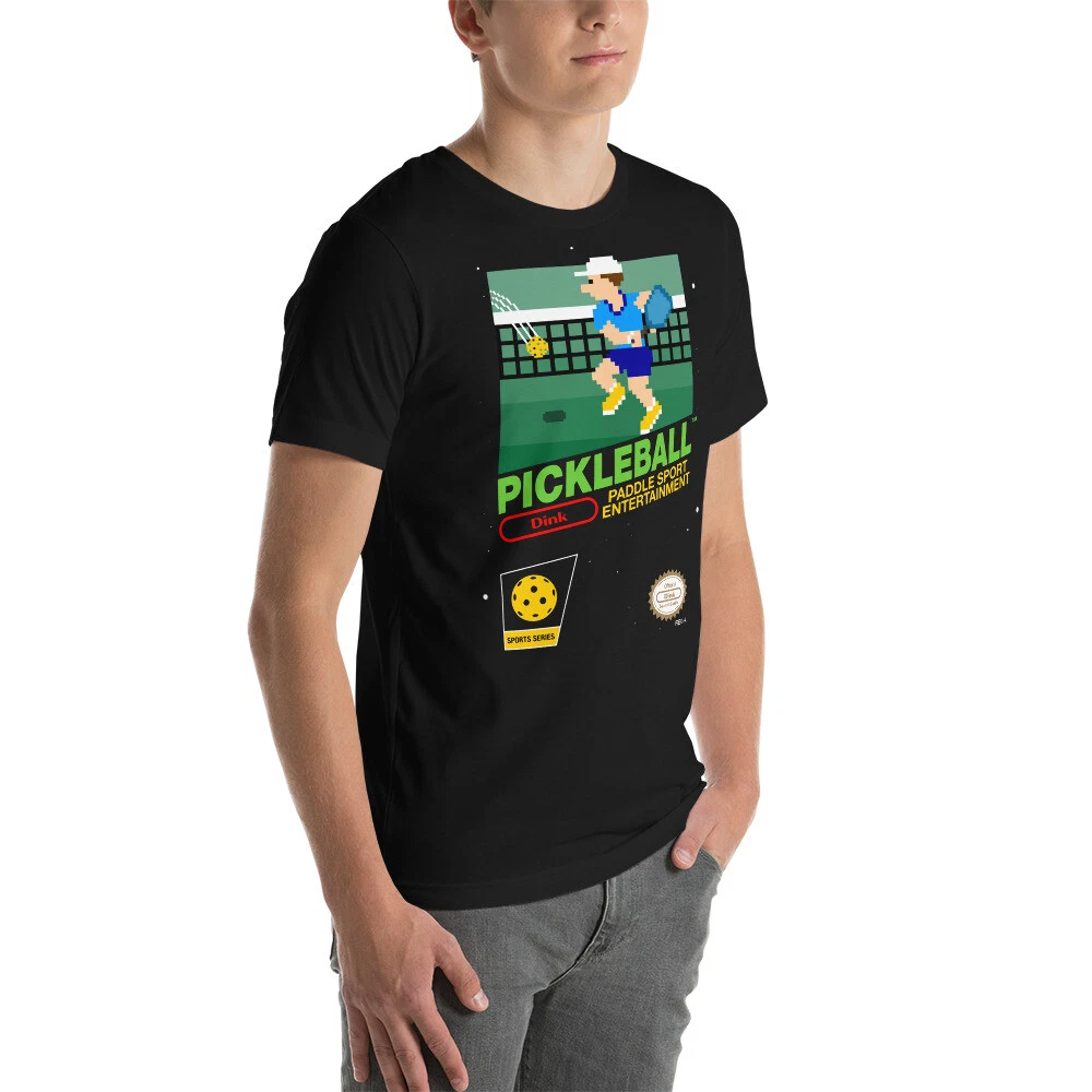 PICKLEBALL Pickle Ball Paddle Jersey Tee 8-bit Nintendo Pixel Art Unisex T-Shirt