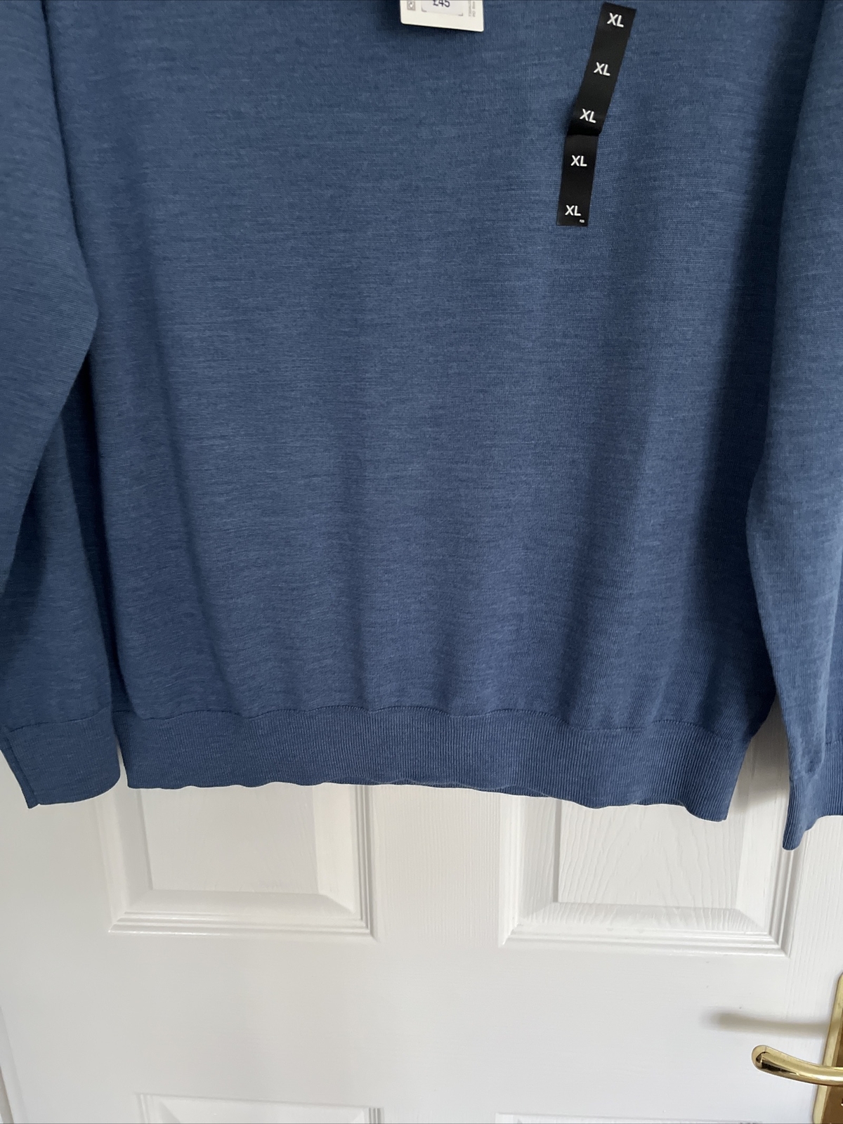 AUTOGRAPH M&S MENS BLUE MERINO WOOL 1/4 ZIP JUMPER Size XL Bnwt eBay