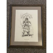 Vintage Signed and Numbered Frederick Hambly Kachina framed Print 76 of 250