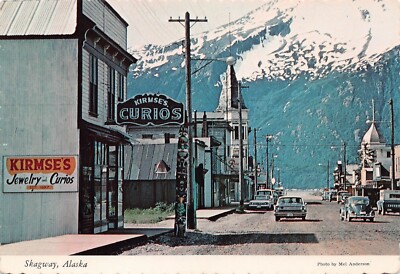 Skagway Alaska Kirmse's Curios & Jewelry Gold Rush Town 1898 6X4 Postcard CP432