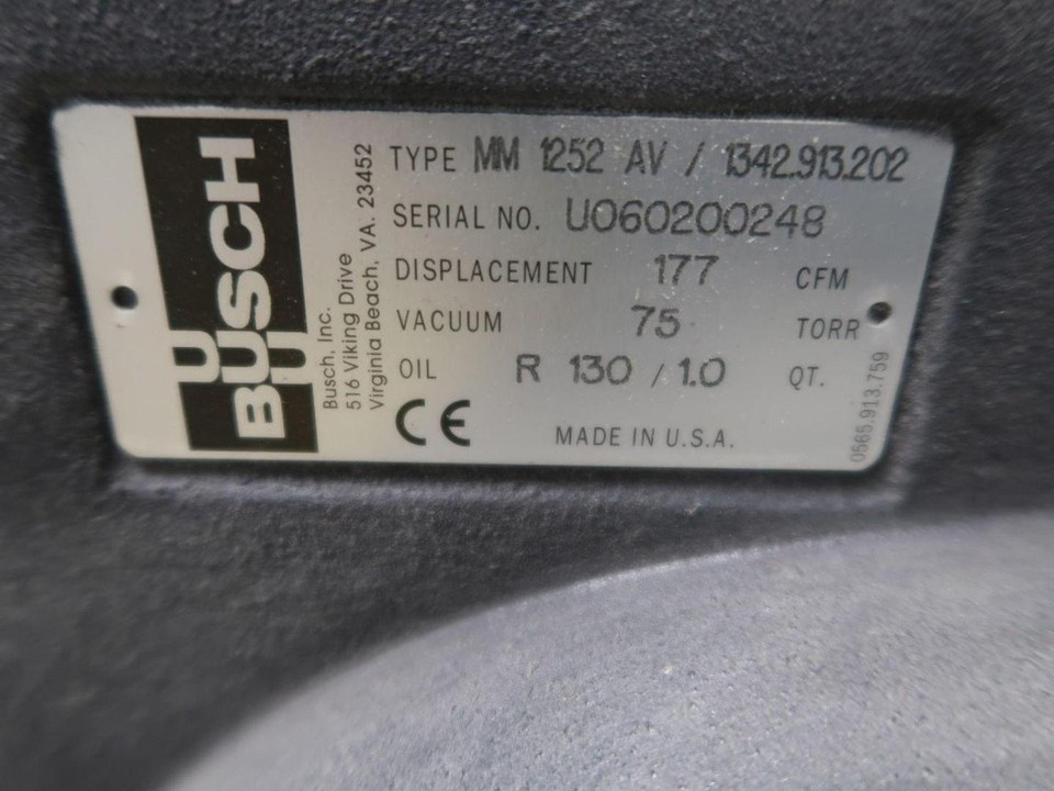 Busch MM 1252 AV Claw Vacuum Pump 177 CFM eBay