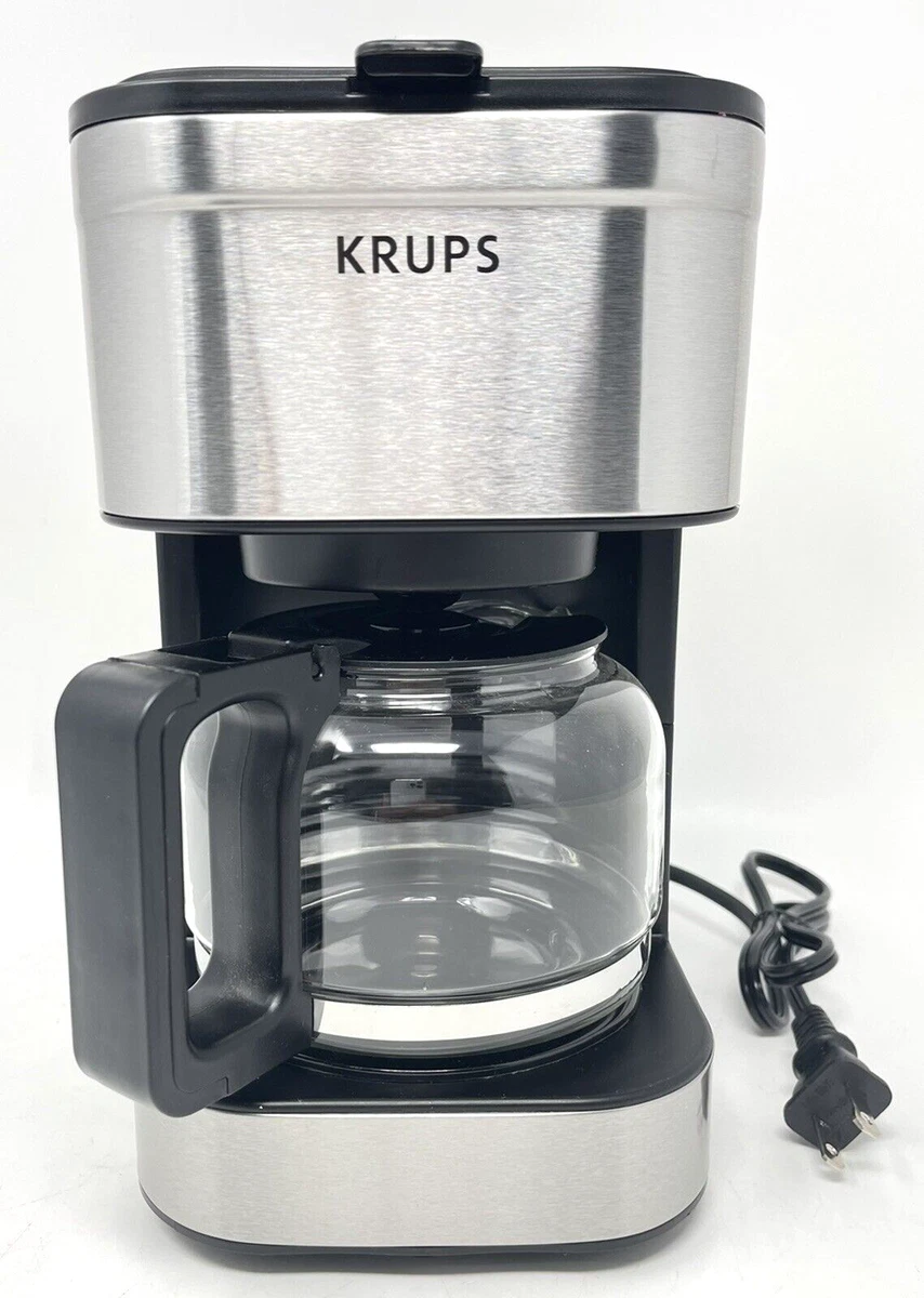 Krups KM202850 Simply Brew Compact Filter Drip Coffee Maker, 5-Cup, Silver