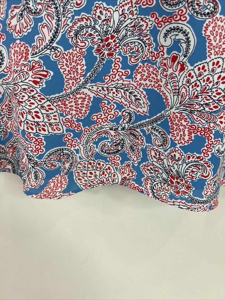 Loft Women’s L Blue Red Colorful Paisley Spaghetti Strap Cami Tank Top