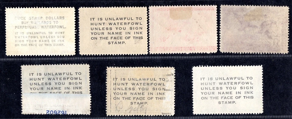 US 1943-1955 FEDERAL DUCK HUNTING STAMPS SCOTT RW#3, RW#10, RW#14, RW#18, RW#19 - Image 2 of 2