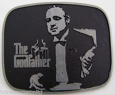 BELT BUCKLES The Godfather Marlon Brando Gray Black Rectangle Mafia Movies NWOT 