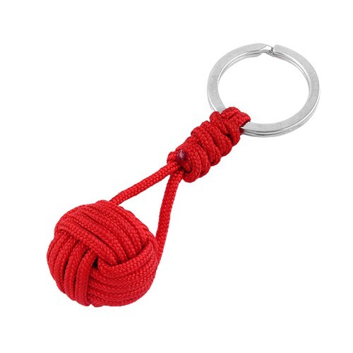 Parachute Woven Rope Ball Keychain Lanyard Key Ring Monkey Fist Key Cha-$i
