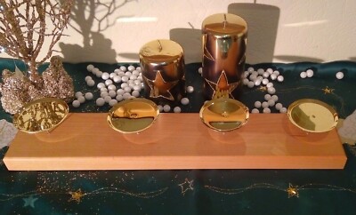 Edle Handarbeit '' Advent Kerzenständer massives Buchenholz  50 x 10 x 6,5cm