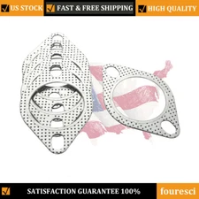 5PCS 2.5" Steel 2 Bolt Flange Catback Manifold Exhaust Muffler Header Gasket Set