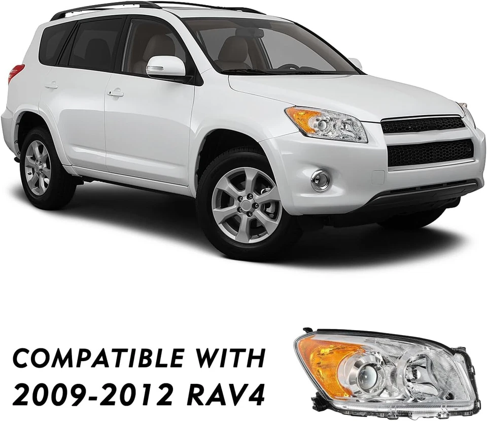 Conjunto de faros para Toyota RAV4 2009-2012 par reflector cromo ámbar diestro+derecho Foto 4 de 4
