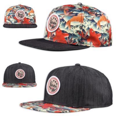 Djinns 6P Snapback Cap Koi Linen Snapback Karpfen Basecap Flat Visor Kappe Mütze