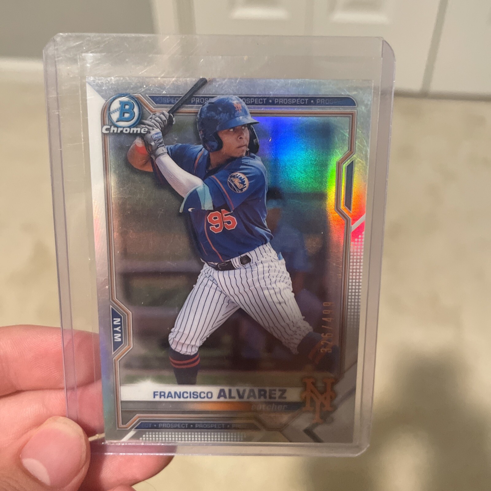 Francisco Alvarez 2021 Bowman Chrome #BCP-209 Refractor /499 Prospect Rookie RC