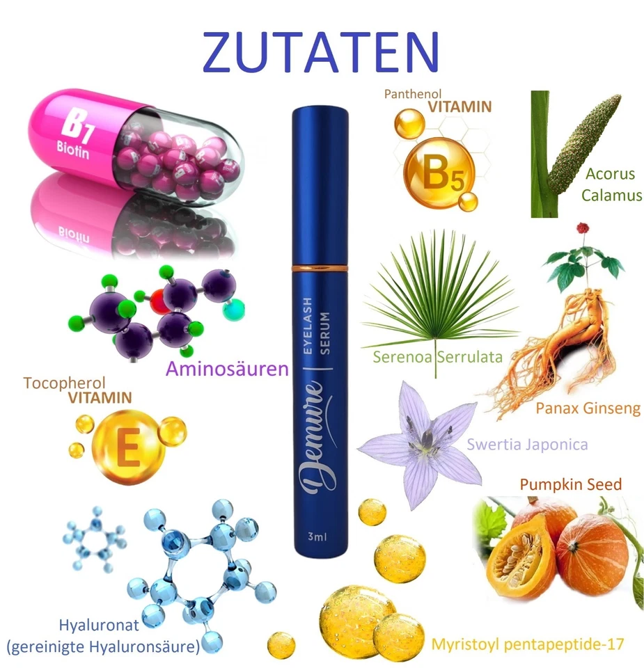 Wimpernserum wachstum Demure Eyelash Serum Hormonfrei, Patentierte Superformel - Bild 2 von 4