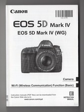Canon EOS 5D Mark IV Genuine Camera Instruction Manual / Guide In English