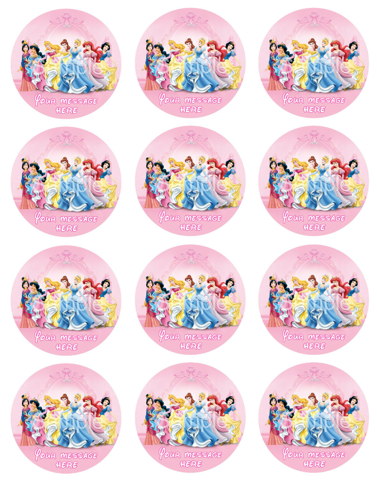 PRINCESS Party Edible Cake topper image decoration | eBay