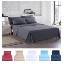 4/6Piece Egyptian Comfort 2200 Count Deep Pocket Bed Sheet Set Queen King Luxury