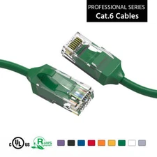 5Ft CAT6 28AWG Slim Ethernet Network Cable Green