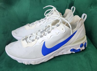 Nike React Element 55 White Game Royal 2019 Sneaker Shoes Men's US 13 BQ6167-100