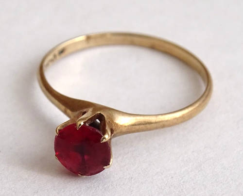 10K Gold Ring With Stone / Size Around 6 / Weight 1.45 g / FedEx FS / BErs2 - Picture 11 of 22