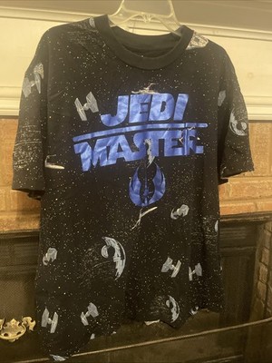 Jedi Master All Over Print Star Wars Galaxy T Shirt 2XL Black Death Star AOP V1