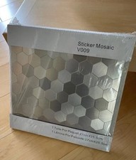 BOX Of 12 Tile Peel N Stick Wall Decor Mosaic V009 SILVER 10-1/4 x 10-1/16