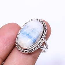 Natural Blue Rhodochrosite 925 Sterling Silver Ring S.8.5 R45, Christmas Gift