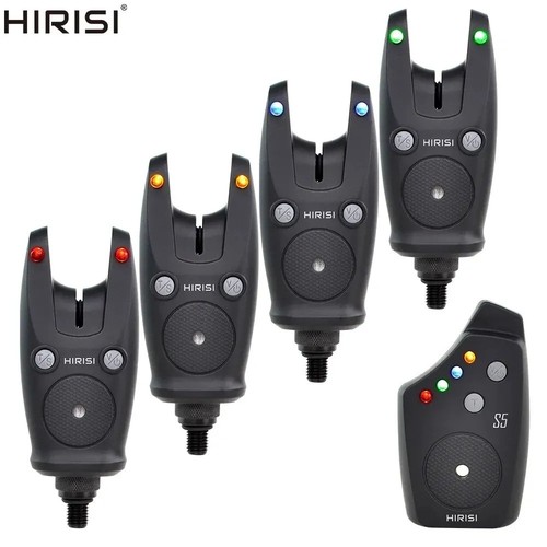 Hirisi Wireless Carp Fishing Bite Alarm Set S5 Waterproof Night LED Indicators - Afbeelding 6 van 8