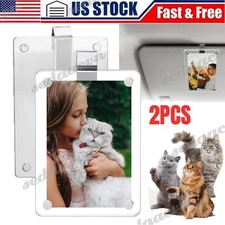 2Pcs Car Picture Frame Magnetic Visor Clip Photo Holder for Polaroid Personalize