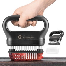 JY COOKMENT Meat Tenderizer Tool with 48 Stainless Steel Ultra 7.5INCH, Black