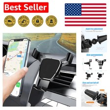 Military-Grade Gravity Car Phone Mount with Adjustable Air Vent Clip - Black