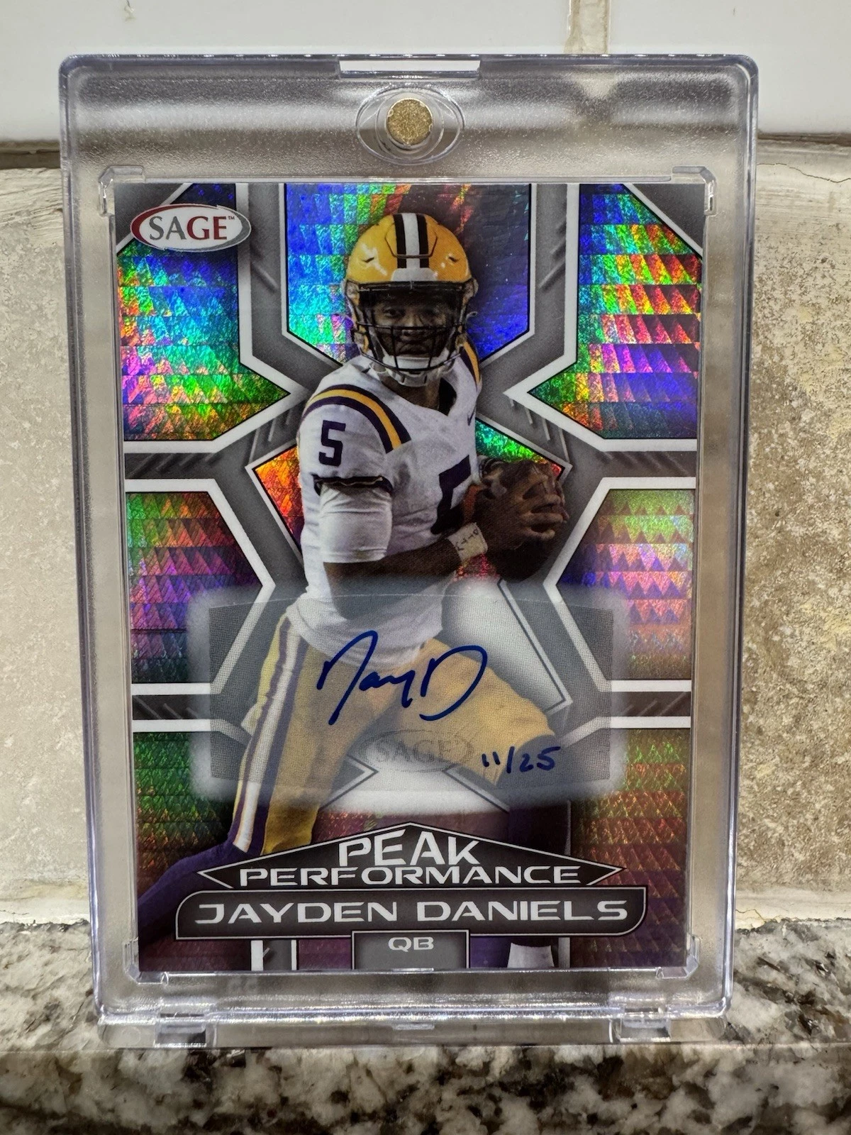 Jayden Daniels Sage Peak Performance Autographs #PKAJD Base