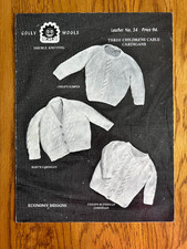 Golly Wools Knitting Pattern Childrens Cardi's Ex Cond