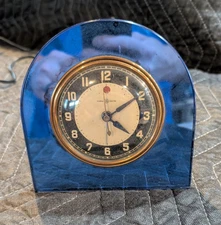 Vintage Telechron GE, Model 7F76, Cobalt Blue Art Deco Clock - Works Great!