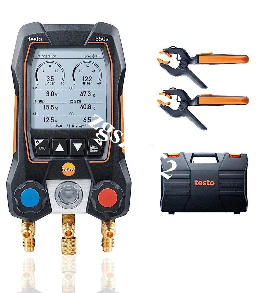 Juego de termometos abrazadera de tubo Testo 550s calibre colector de CA 2x 115i nuevo FedEx o DHL Foto 2 de 4