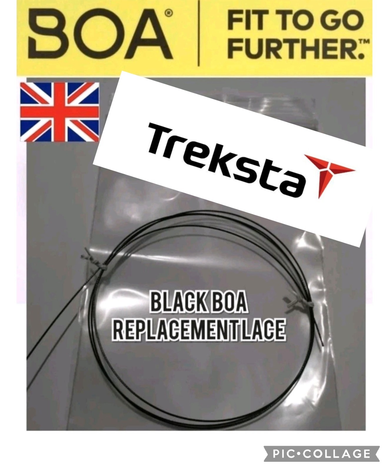 1x BOA Treksta Eco Tiger Tactical GTX Link Kit de cable de encaje de alambre negro de repuesto