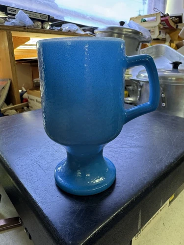 Vintage Milk Glass With Blue Frost Mug Cup Anchor Hocking? Coffee