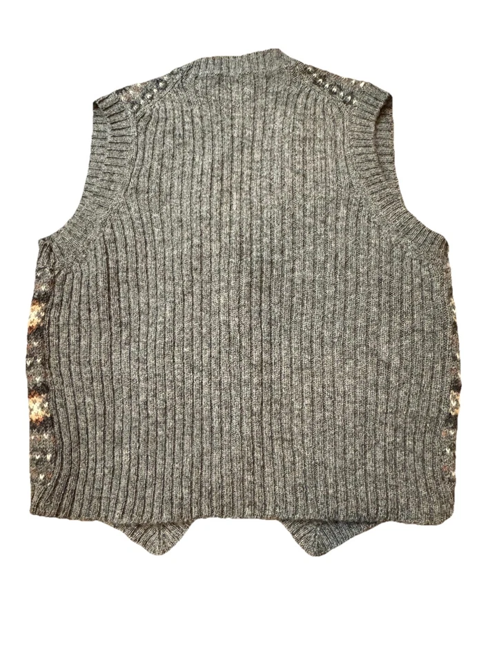Jos. A. Bank Scottish Shetland Wool Vest Mens Gray Grandpa S/M (READ) - Image 2 of 4