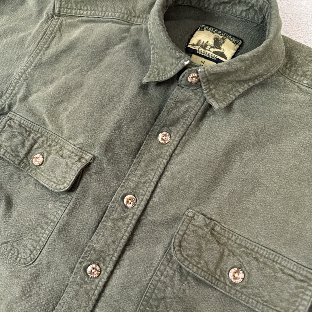 Field & Stream Shirt Men's Medium Green Flannel Chamois Long Field & Stream Shirt Men's Medium Green Flannel Chamois Long