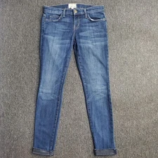 Current/Elliott Jeans Womens Size 27/0 Blue The Rolled Skinny Black Loved Ankle