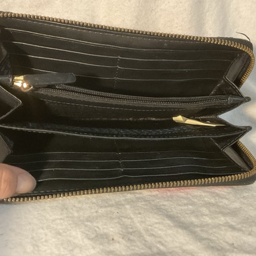 Kate Spade- Floral Long Zip Around Wallet, Gray with Pink Roses - Afbeelding 6 van 7